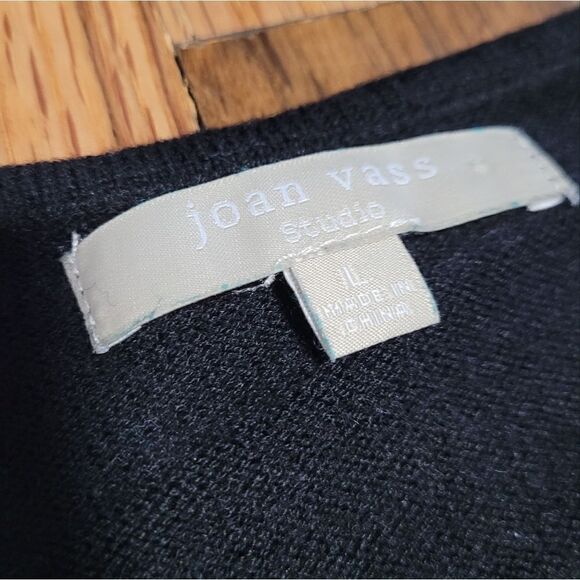 Joan Vass Cashmere Blend Asymmetrical Hem Sweater Large - Picture 3 of 5